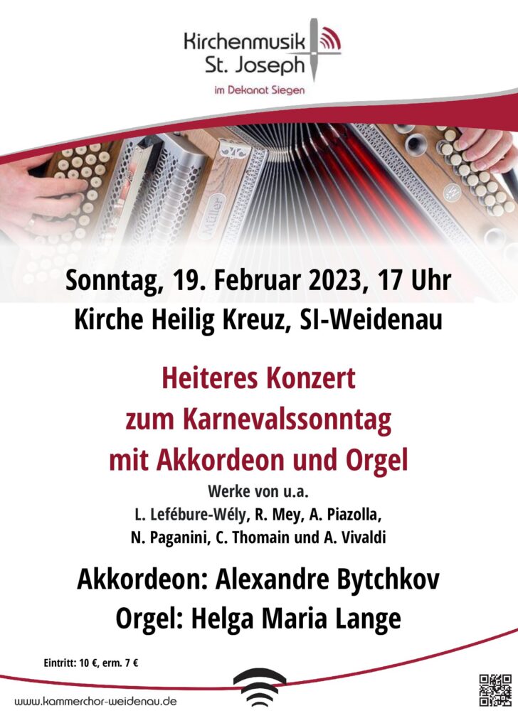 Heiteres Konzert Akkordeon Orgel A3-Plakat
